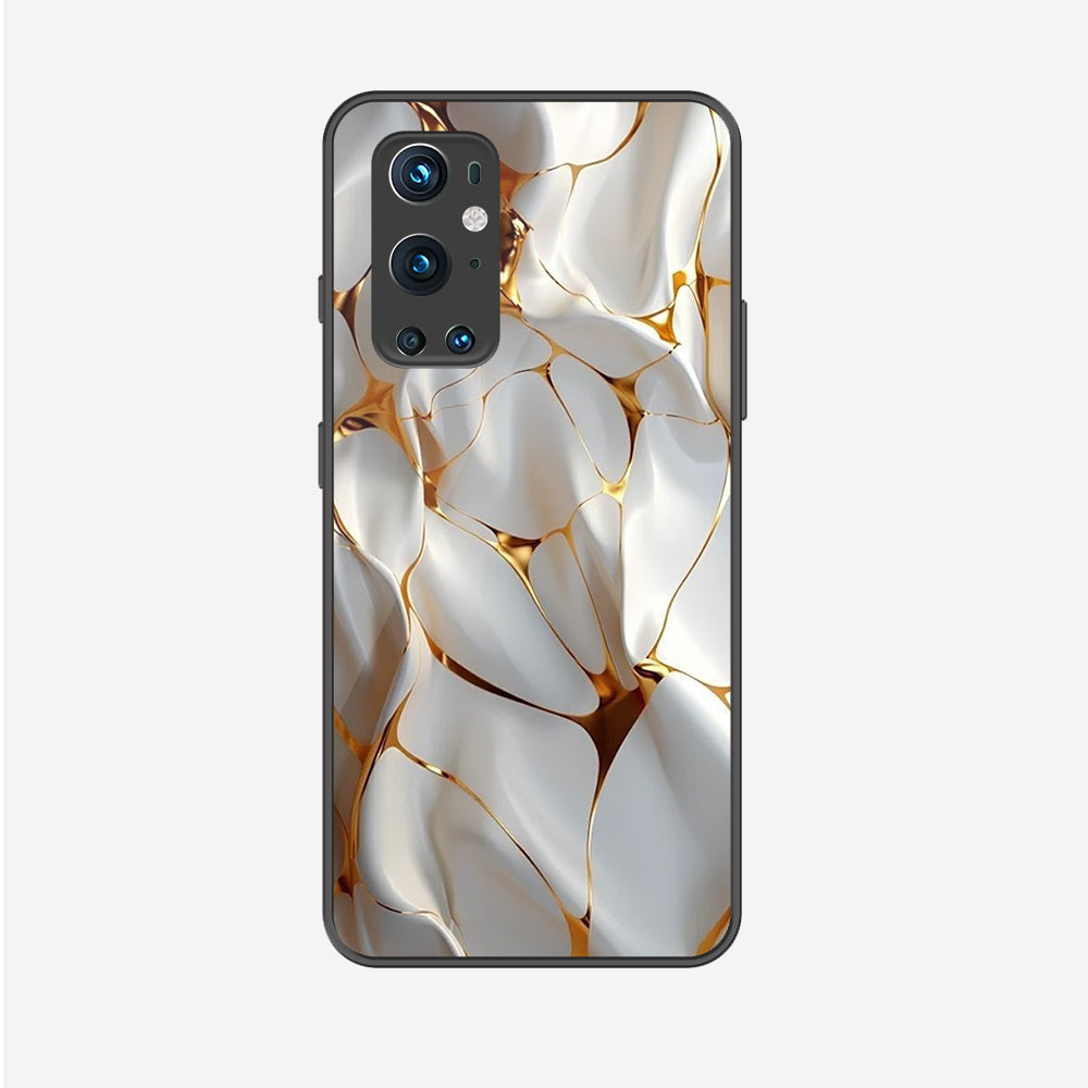 OnePlus 9 Pro Cover - Luxury Gold Marble Series - Premium Printed Metal soft Bumper shock Proof Case
