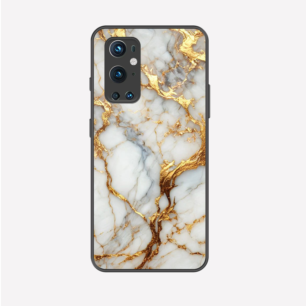 OnePlus 9 Pro Cover - Luxury Gold Marble Series - Premium Printed Metal soft Bumper shock Proof Case