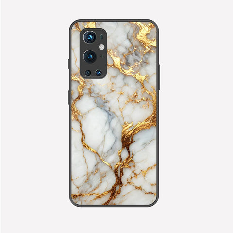 OnePlus 9 Pro Cover - Luxury Gold Marble Series - Premium Printed Metal soft Bumper shock Proof Case