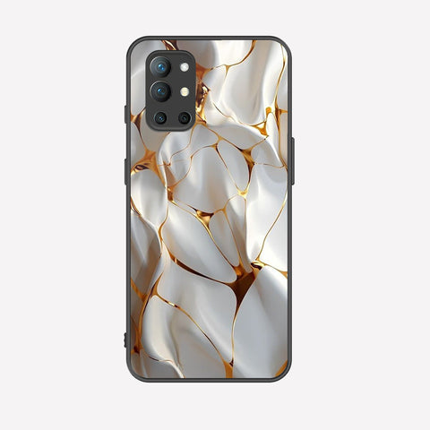 OnePlus 9R Cover - Luxury Gold Marble Series - Premium Printed Metal soft Bumper shock Proof Case