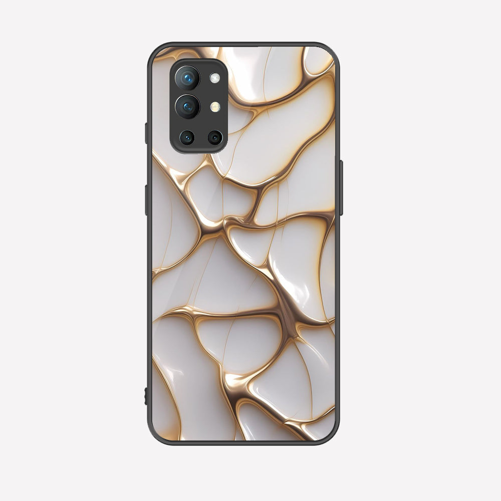 OnePlus 9R Cover - Luxury Gold Marble Series - Premium Printed Metal soft Bumper shock Proof Case