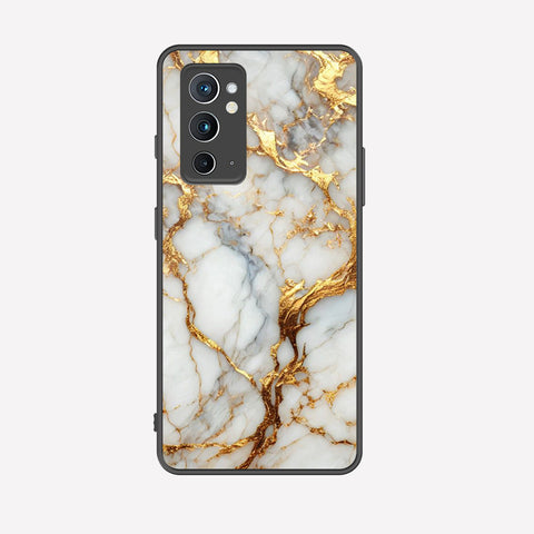 OnePlus 9RT 5G Cover - Luxury Gold Marble Series - Premium Printed Metal soft Bumper shock Proof Case