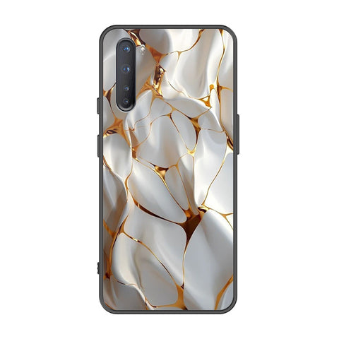 OnePlus Nord Cover - Luxury Gold Marble Series - Premium Printed Metal soft Bumper shock Proof Case