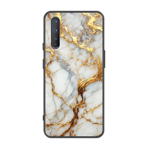 OnePlus Nord Cover - Luxury Gold Marble Series - Premium Printed Metal soft Bumper shock Proof Case