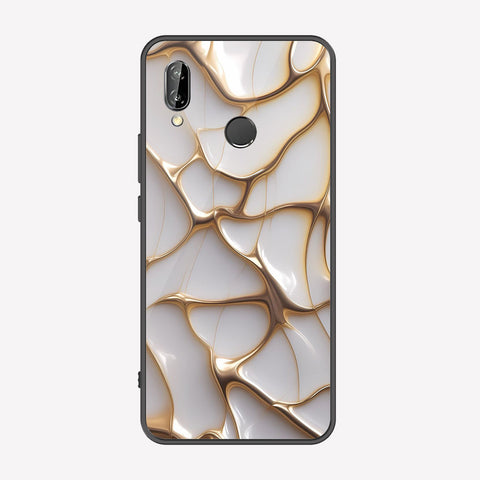 Huawei P20 Lite Cover - Luxury Gold Marble Series - Premium Printed Metal soft Bumper shock Proof Case