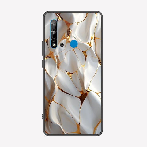 Huawei P20 Lite 2019 Cover - Luxury Gold Marble Series - Premium Printed Metal soft Bumper shock Proof Case