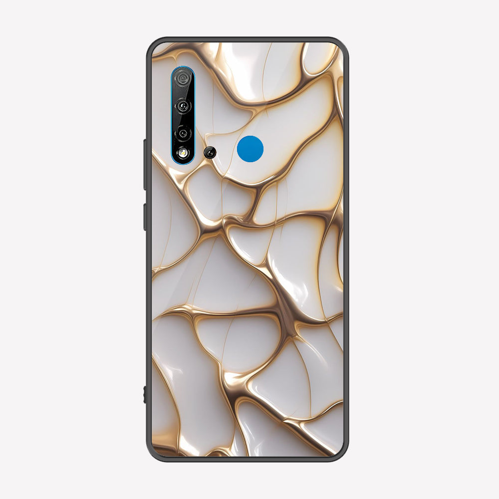 Huawei P20 Lite 2019 Cover - Luxury Gold Marble Series - Premium Printed Metal soft Bumper shock Proof Case