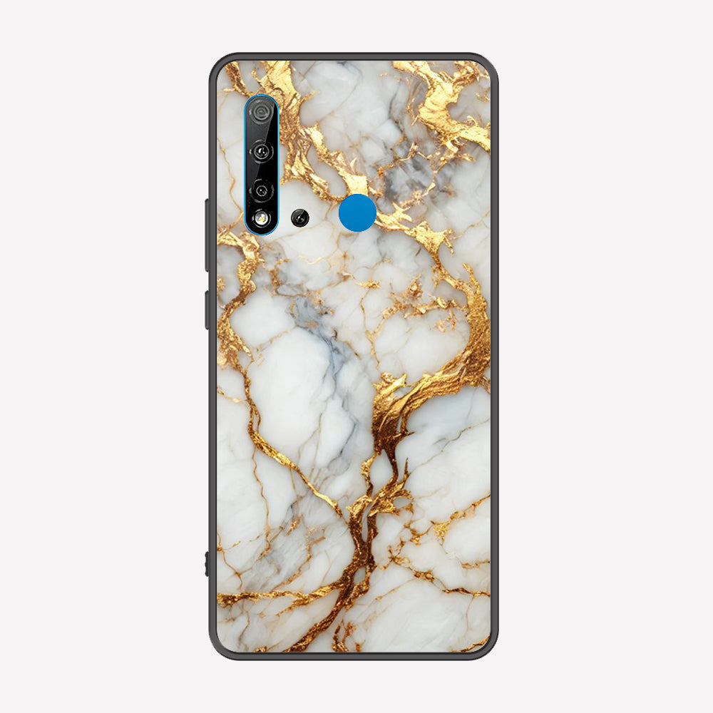 Huawei P20 Lite 2019 Cover - Luxury Gold Marble Series - Premium Printed Metal soft Bumper shock Proof Case
