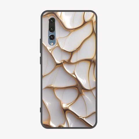 Huawei P20 Pro Cover - Luxury Gold Marble Series - Premium Printed Metal soft Bumper shock Proof Case