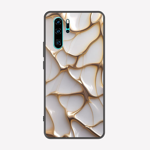 Huawei P30 Pro Cover - Luxury Gold Marble Series - Premium Printed Metal soft Bumper shock Proof Case
