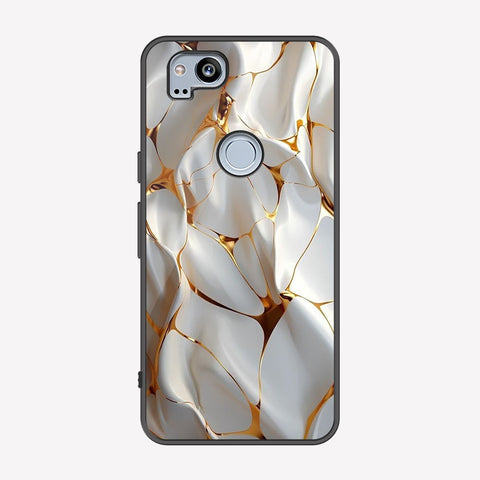 Google Pixel 2 Cover - Luxury Gold Marble Series - Premium Printed Metal soft Bumper shock Proof Case