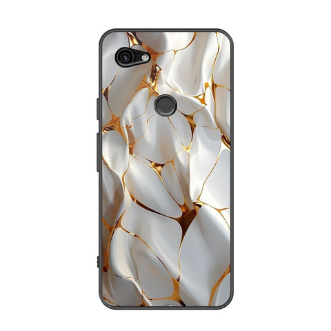 Google Pixel 3a Cover - Luxury Gold Marble Series - Premium Printed Metal soft Bumper shock Proof Case