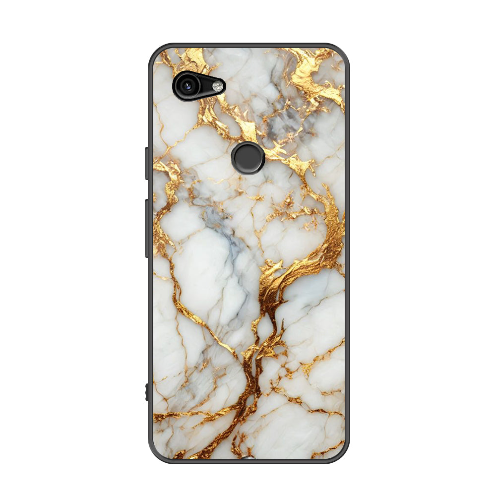 Google Pixel 3a Cover - Luxury Gold Marble Series - Premium Printed Metal soft Bumper shock Proof Case