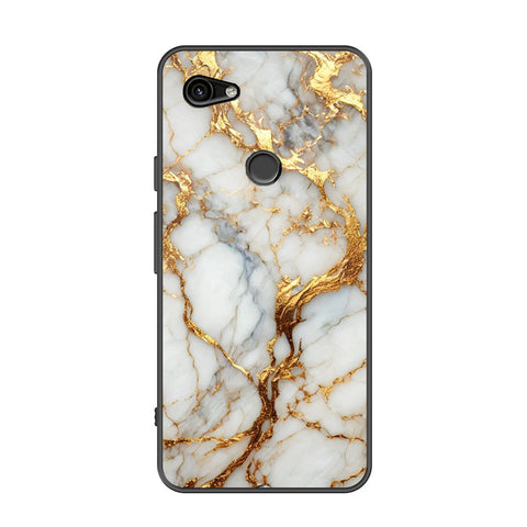 Google Pixel 3a Cover - Luxury Gold Marble Series - Premium Printed Metal soft Bumper shock Proof Case