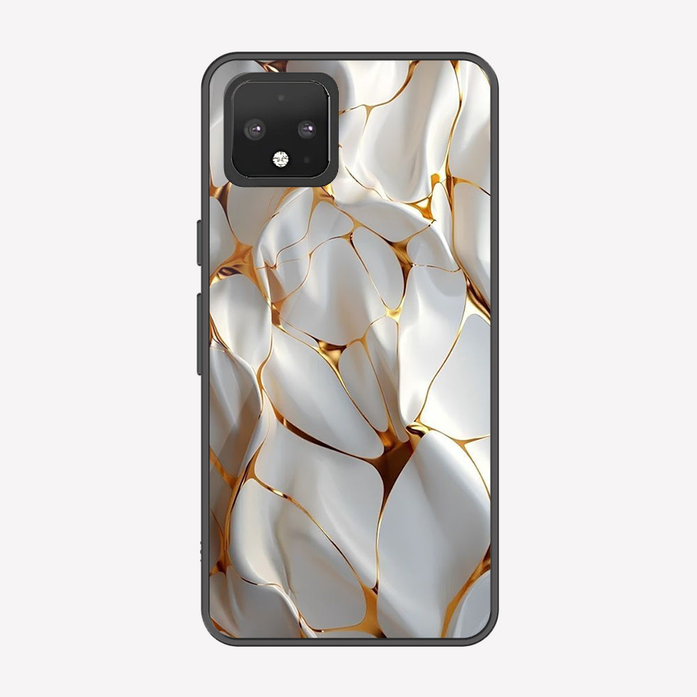 Google Pixel 4 Cover - Luxury Gold Marble Series - Premium Printed Metal soft Bumper shock Proof Case