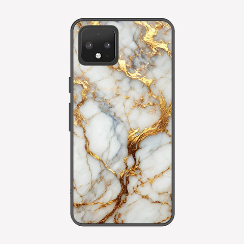 Google Pixel 4 Cover - Luxury Gold Marble Series - Premium Printed Metal soft Bumper shock Proof Case