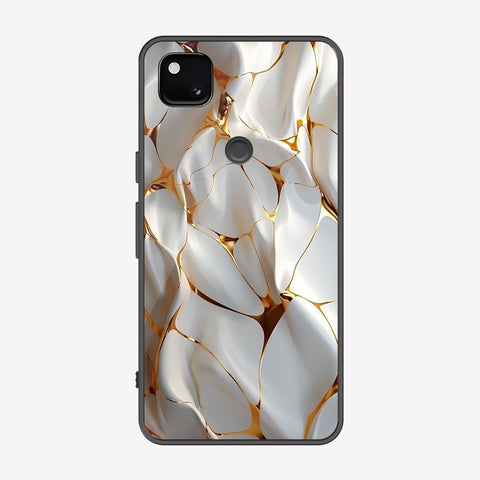 Google Pixel 4a 4G Cover - Luxury Gold Marble Series - Premium Printed Metal soft Bumper shock Proof Case