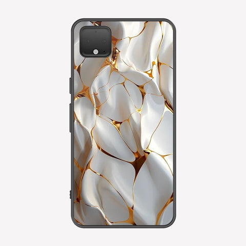Google Pixel 4 XL Cover - Luxury Gold Marble Series - Premium Printed Metal soft Bumper shock Proof Case