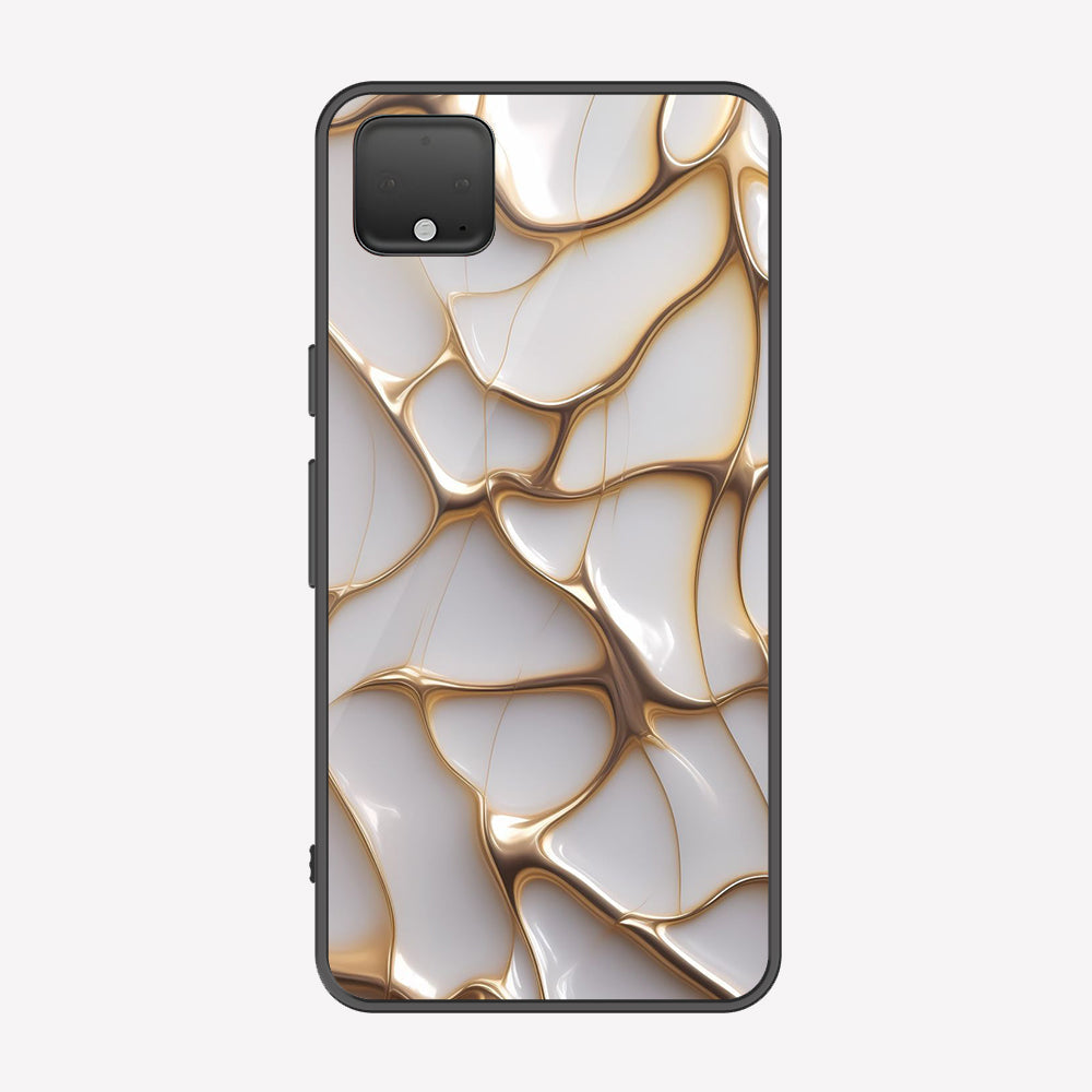 Google Pixel 4 XL Cover - Luxury Gold Marble Series - Premium Printed Metal soft Bumper shock Proof Case