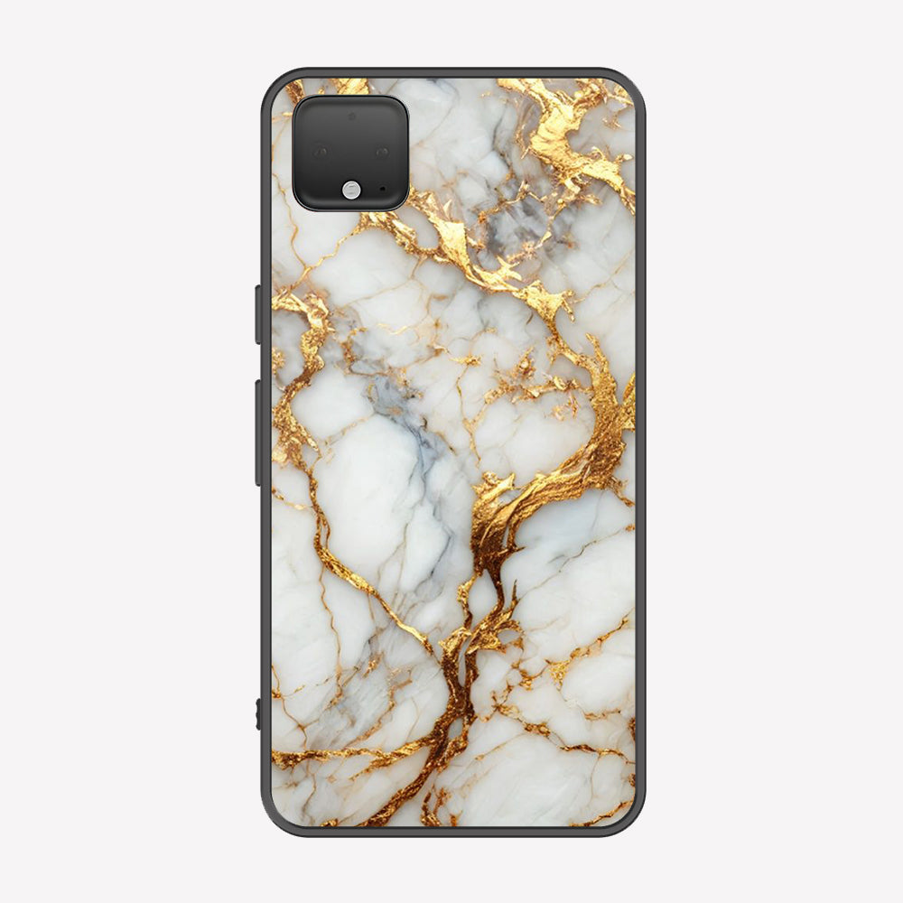 Google Pixel 4 XL Cover - Luxury Gold Marble Series - Premium Printed Metal soft Bumper shock Proof Case
