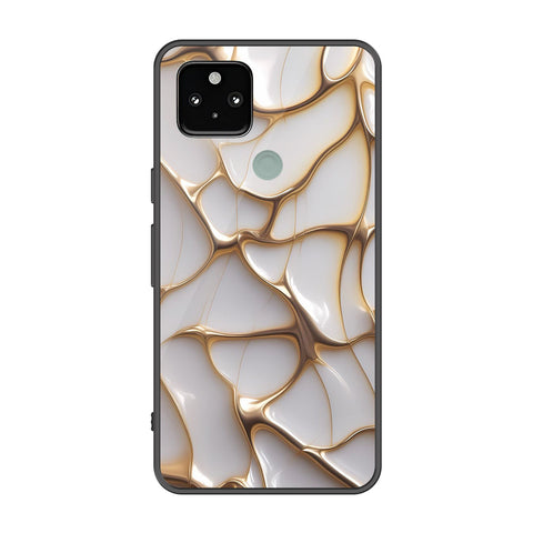Google Pixel 5 Cover - Luxury Gold Marble Series - Premium Printed Metal soft Bumper shock Proof Case