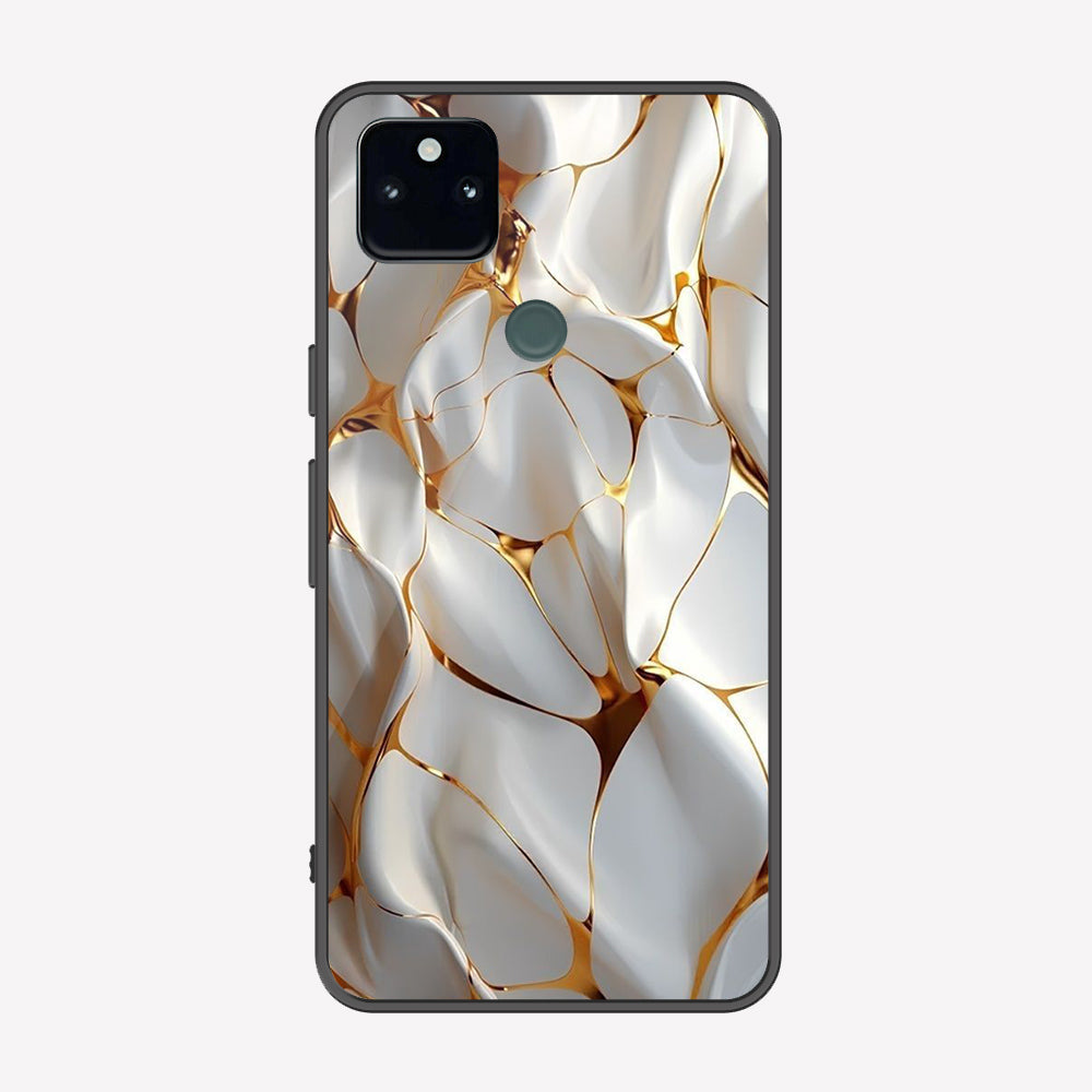 Google Pixel 5a 5G Cover - Luxury Gold Marble Series - Premium Printed Metal soft Bumper shock Proof Case