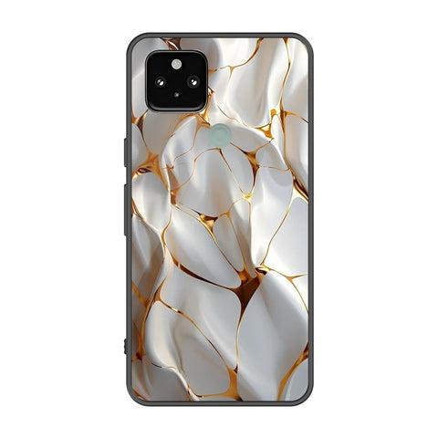 Google Pixel 5 XL Cover - Luxury Gold Marble Series - Premium Printed Metal soft Bumper shock Proof Case