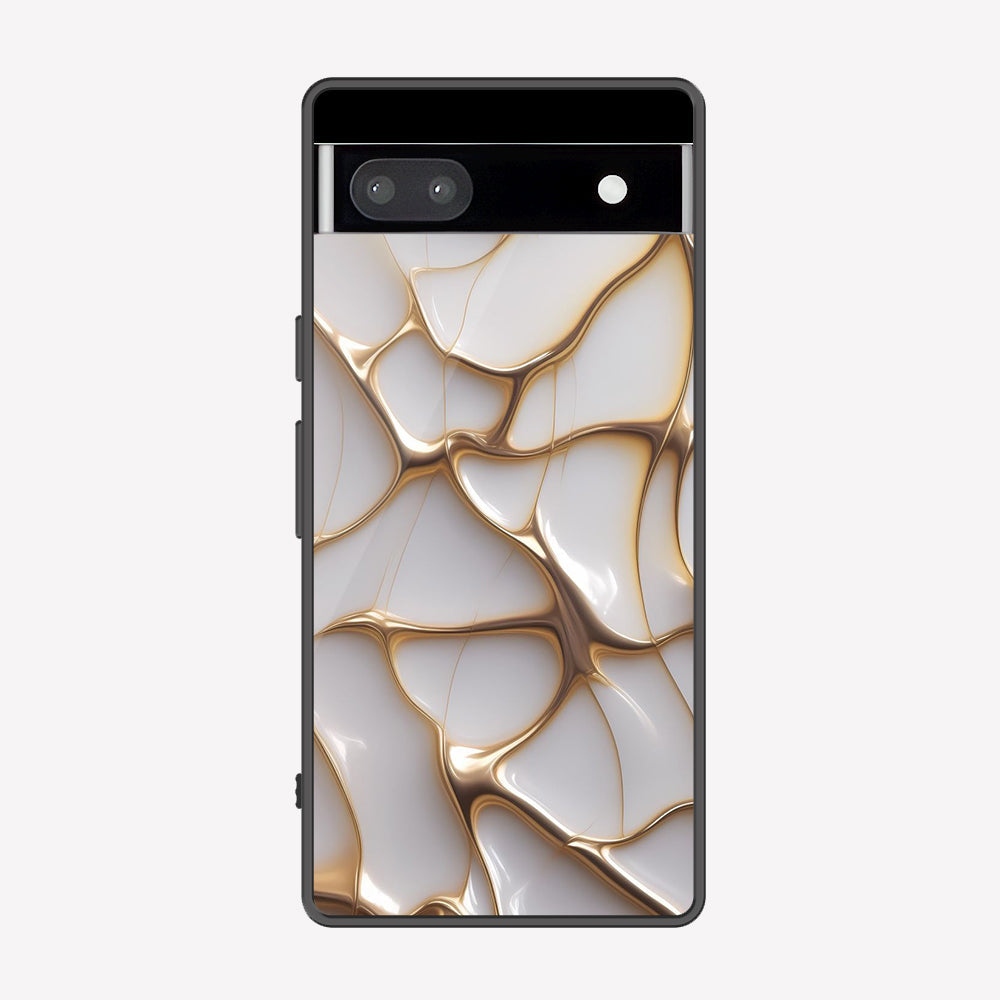 Google Pixel 6a Cover - Luxury Gold Marble Series - Premium Printed Metal soft Bumper shock Proof Case