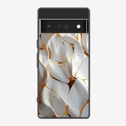Google Pixel 6 Pro Cover - Luxury Gold Marble Series - Premium Printed Metal soft Bumper shock Proof Case