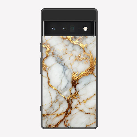 Google Pixel 6 Pro Cover - Luxury Gold Marble Series - Premium Printed Metal soft Bumper shock Proof Case