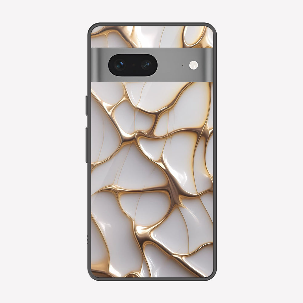 Google Pixel 7 Cover - Luxury Gold Marble Series - Premium Printed Metal soft Bumper shock Proof Case