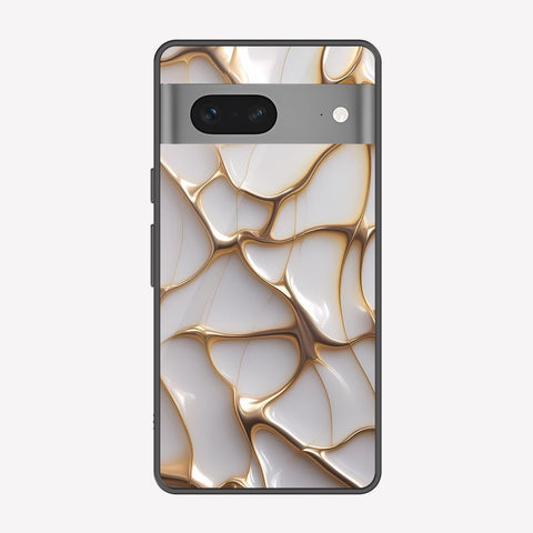 Google Pixel 7 Cover - Luxury Gold Marble Series - Premium Printed Metal soft Bumper shock Proof Case