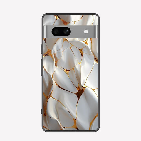 Google Pixel 7a Cover - Luxury Gold Marble Series - Premium Printed Metal soft Bumper shock Proof Case