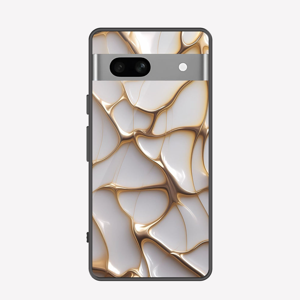 Google Pixel 7a Cover - Luxury Gold Marble Series - Premium Printed Metal soft Bumper shock Proof Case