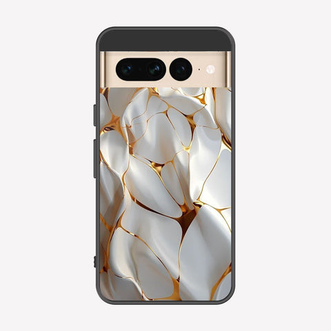 Google Pixel 7 Pro Cover - Luxury Gold Marble Series - Premium Printed Metal soft Bumper shock Proof Case
