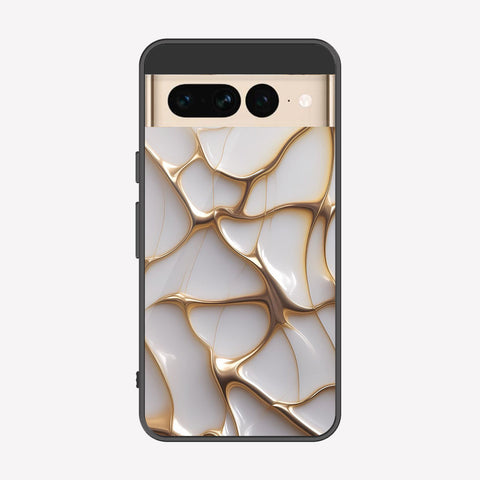 Google Pixel 7 Pro Cover - Luxury Gold Marble Series - Premium Printed Metal soft Bumper shock Proof Case