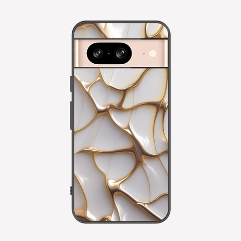 Google Pixel 8 Cover - Luxury Gold Marble Series - Premium Printed Metal soft Bumper shock Proof Case