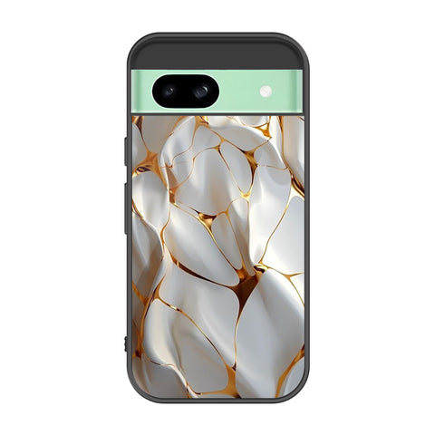 Google Pixel 8a Cover - Luxury Gold Marble Series - Premium Printed Metal soft Bumper shock Proof Case