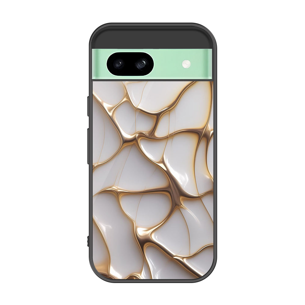 Google Pixel 8a Cover - Luxury Gold Marble Series - Premium Printed Metal soft Bumper shock Proof Case