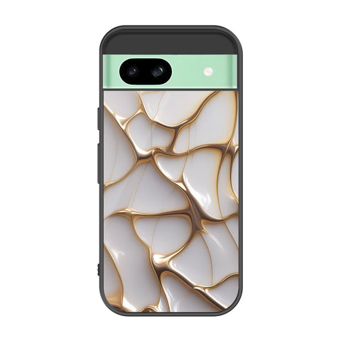 Google Pixel 8a Cover - Luxury Gold Marble Series - Premium Printed Metal soft Bumper shock Proof Case