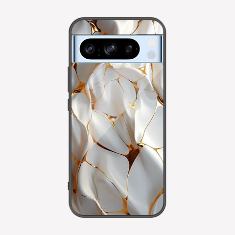 Google Pixel 8 Pro Cover - Luxury Gold Marble Series - Premium Printed Metal soft Bumper shock Proof Case