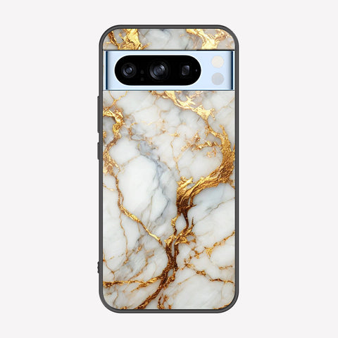 Google Pixel 8 Pro Cover - Luxury Gold Marble Series - Premium Printed Metal soft Bumper shock Proof Case