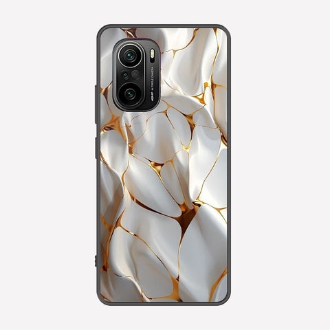Xiaomi Redmi K40 Pro Cover - Luxury Gold Marble Series - Premium Printed Metal soft Bumper shock Proof Case