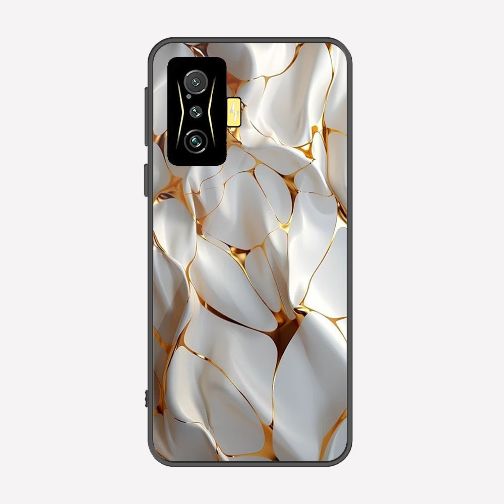 Xiaomi Poco F4 GT Cover - Luxury Gold Marble Series - Premium Printed Metal soft Bumper shock Proof Case