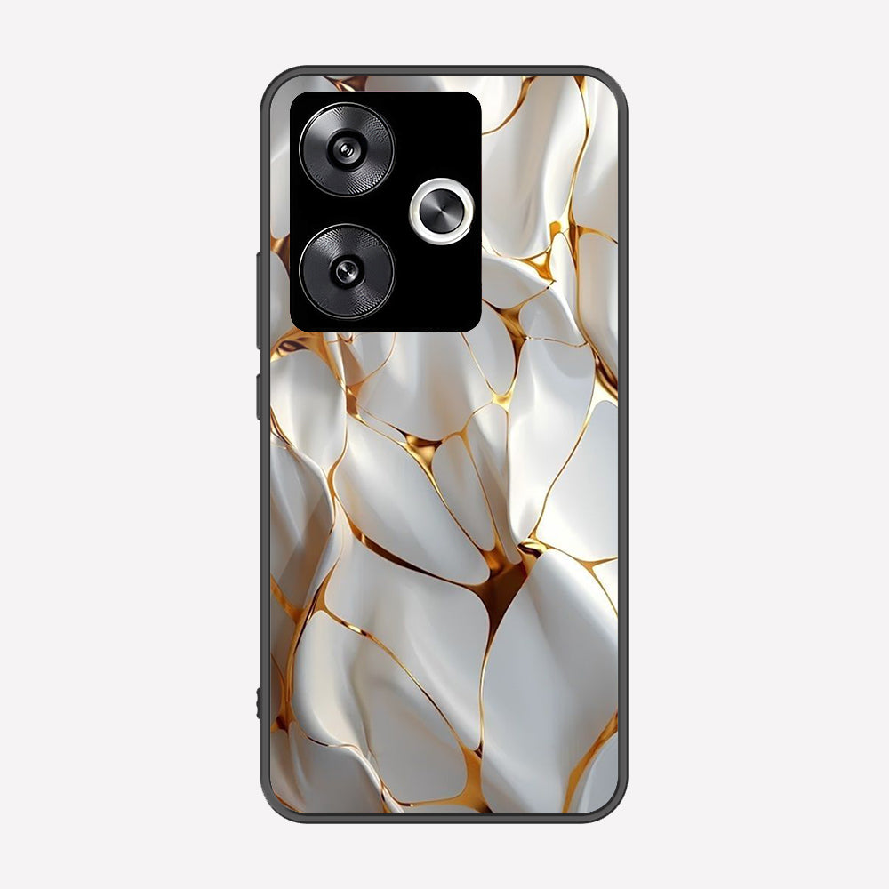 Xiaomi Poco F6 Cover - Luxury Gold Marble Series - Premium Printed Metal soft Bumper shock Proof Case