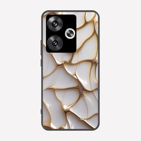 Xiaomi Poco F6 Cover - Luxury Gold Marble Series - Premium Printed Metal soft Bumper shock Proof Case