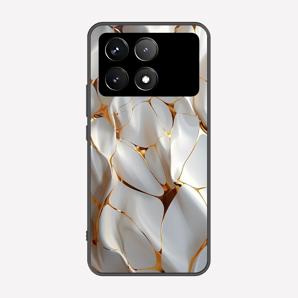 Xiaomi Redmi K70 Cover - Luxury Gold Marble Series - Premium Printed Metal soft Bumper shock Proof Case