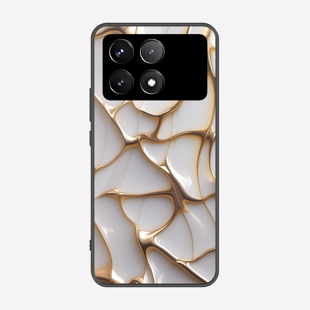 Xiaomi Poco F6 Pro Cover - Luxury Gold Marble Series - Premium Printed Metal soft Bumper shock Proof Case