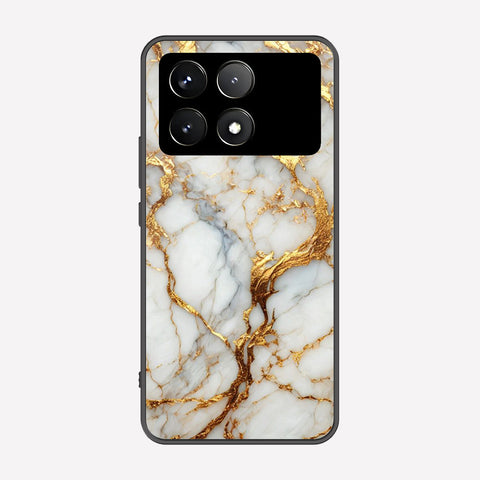 Xiaomi Redmi K70 Cover - Luxury Gold Marble Series - Premium Printed Metal soft Bumper shock Proof Case