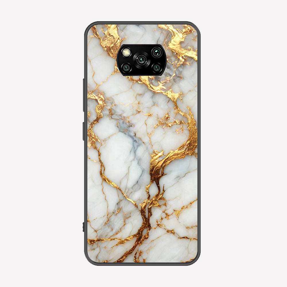 Xiaomi Poco X3 Pro Cover - Luxury Gold Marble Series - Premium Printed Metal soft Bumper shock Proof Case